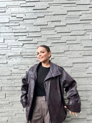 Veste en cuir oversize