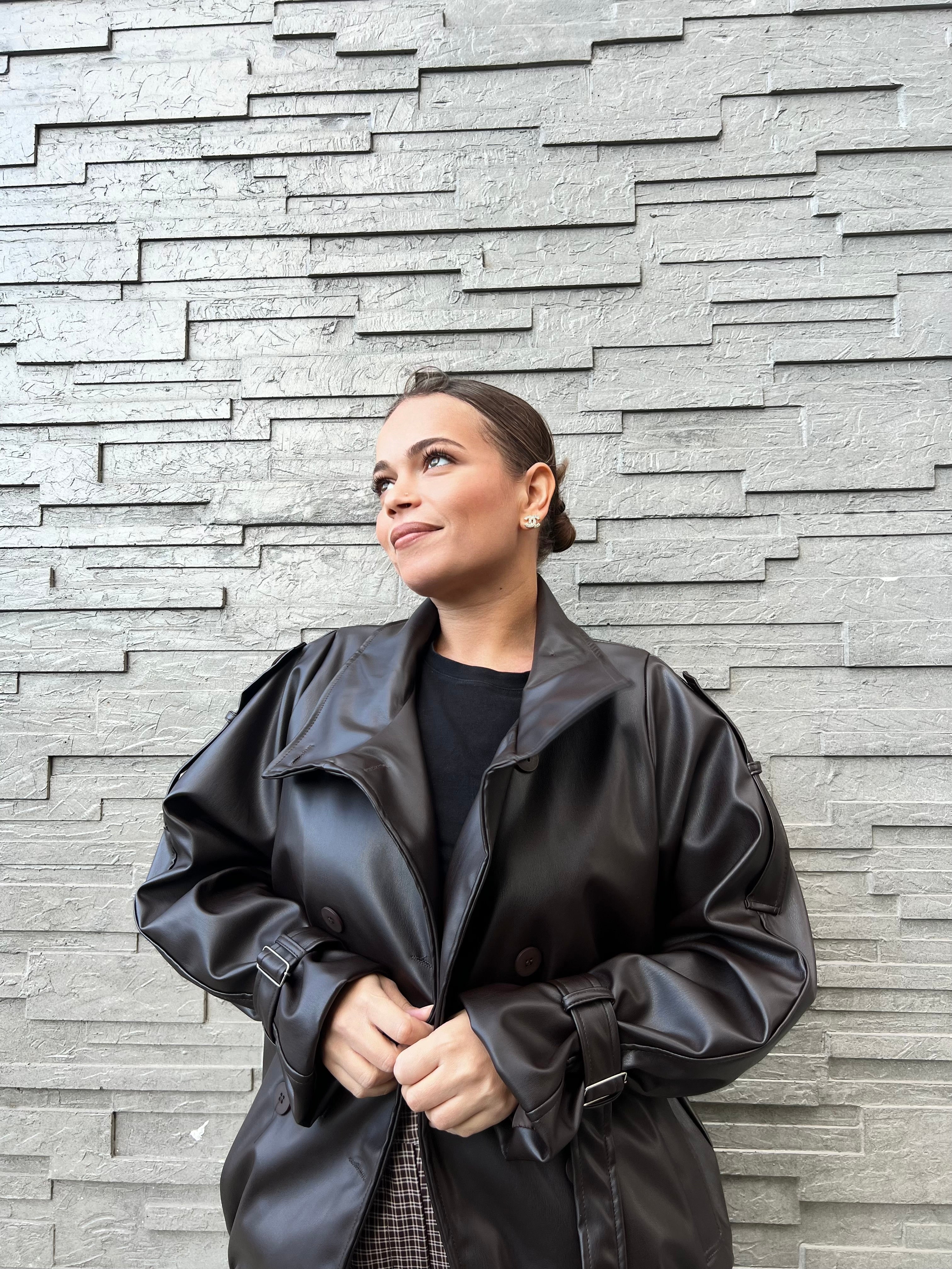 Veste en cuir oversize