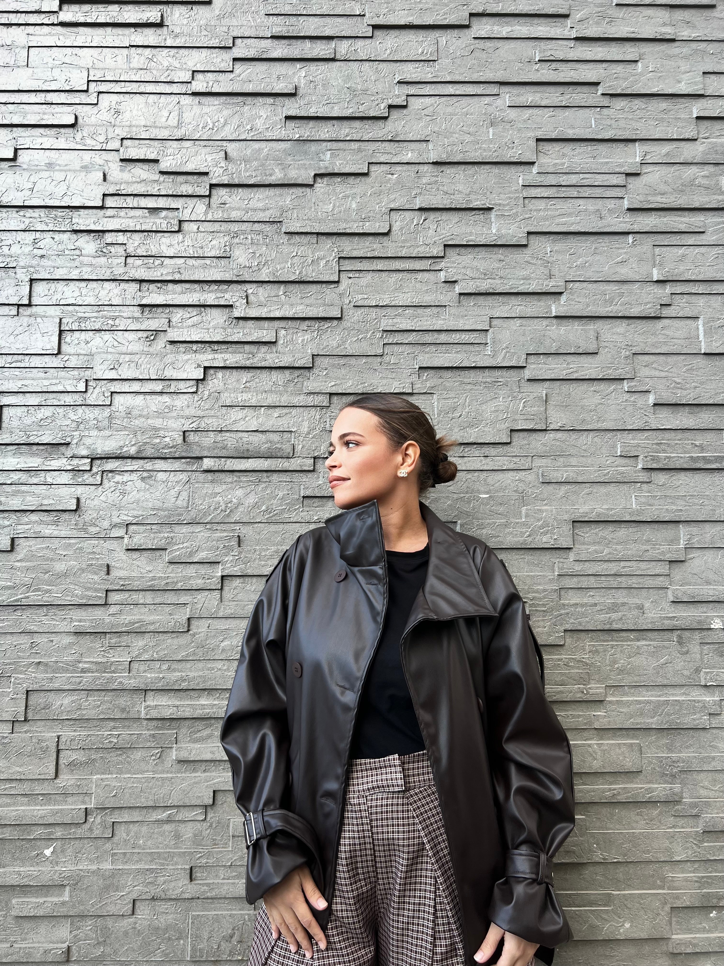 Veste en cuir oversize