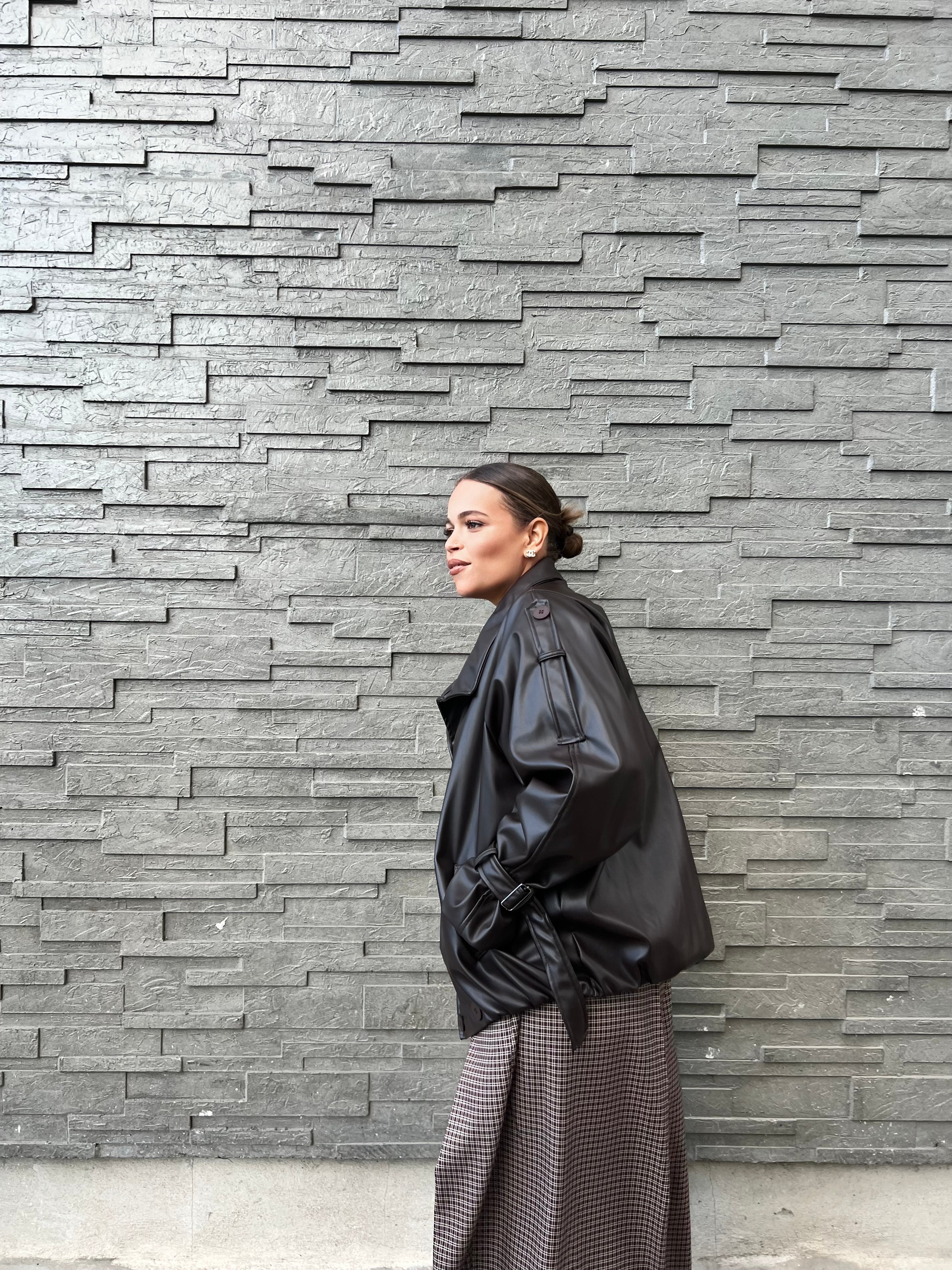 Veste en cuir oversize