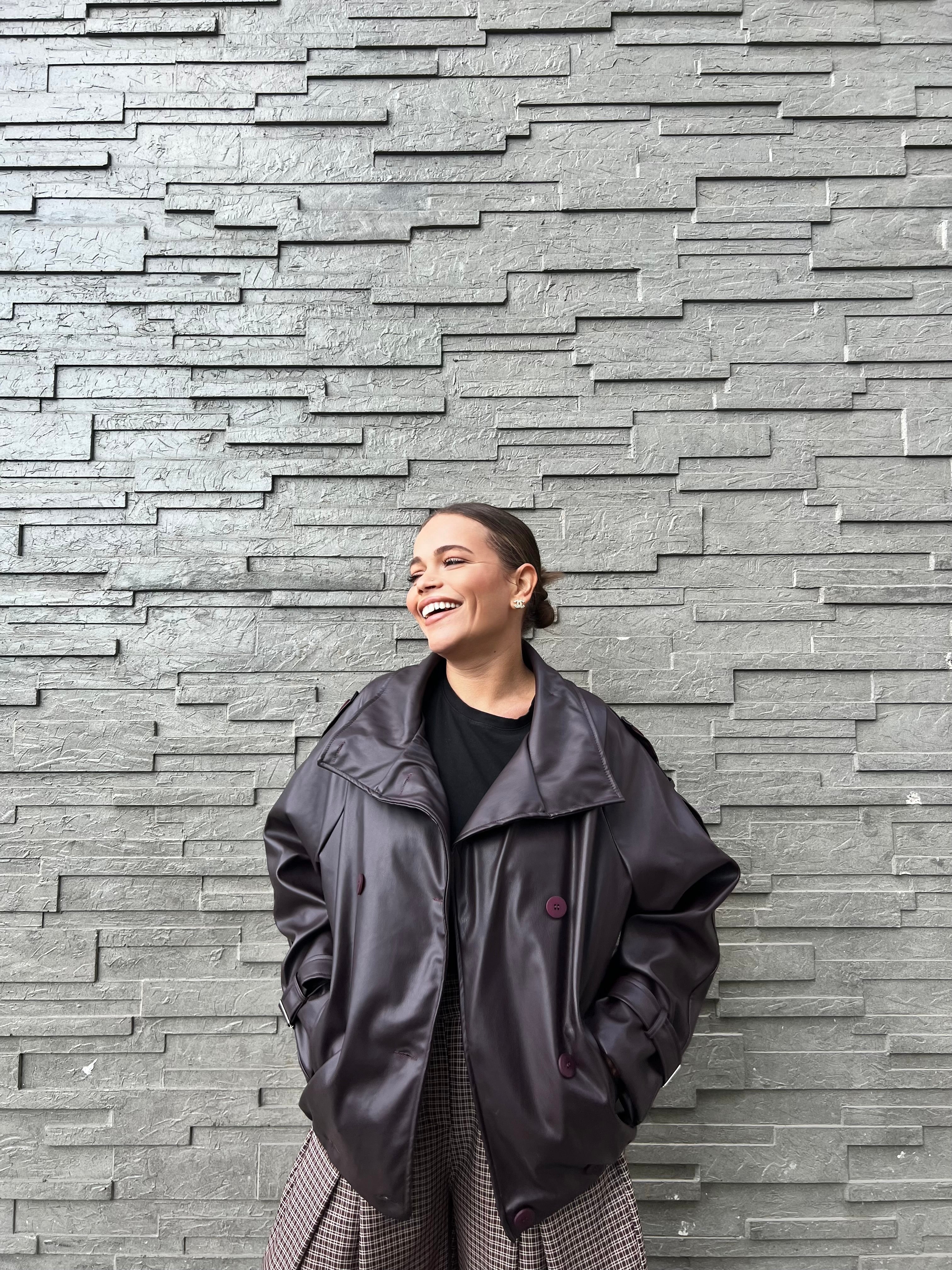 Veste en cuir oversize