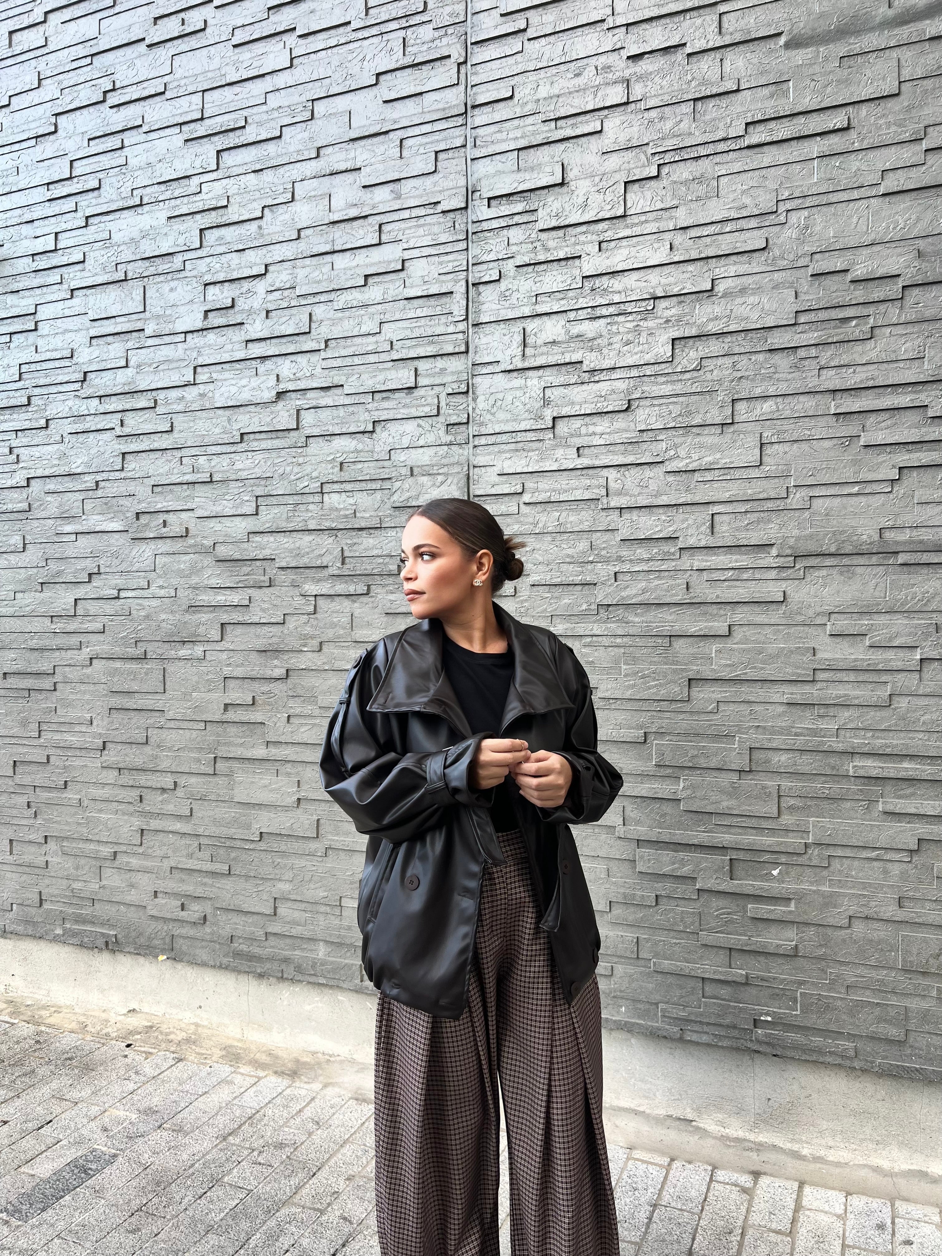Veste en cuir oversize