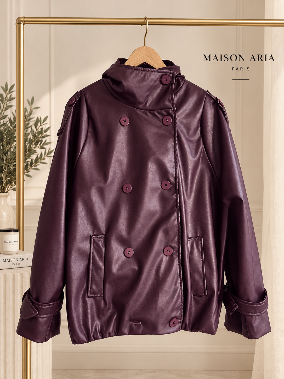 Veste en cuir oversize