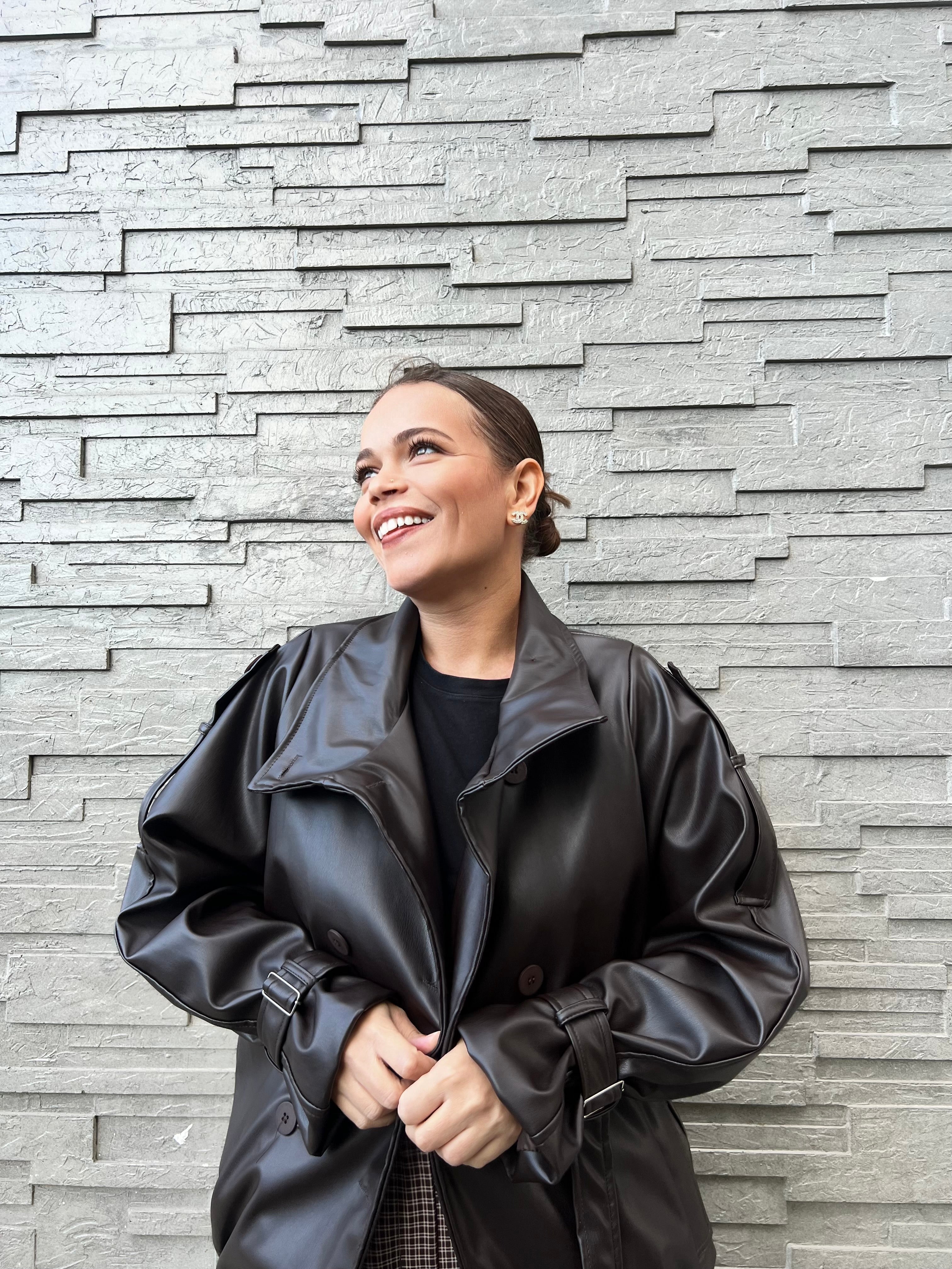 Veste en cuir oversize