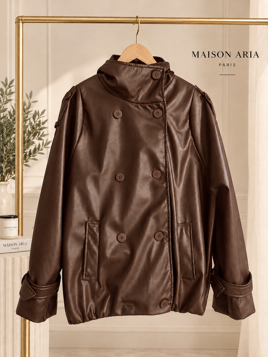 Veste en cuir oversize