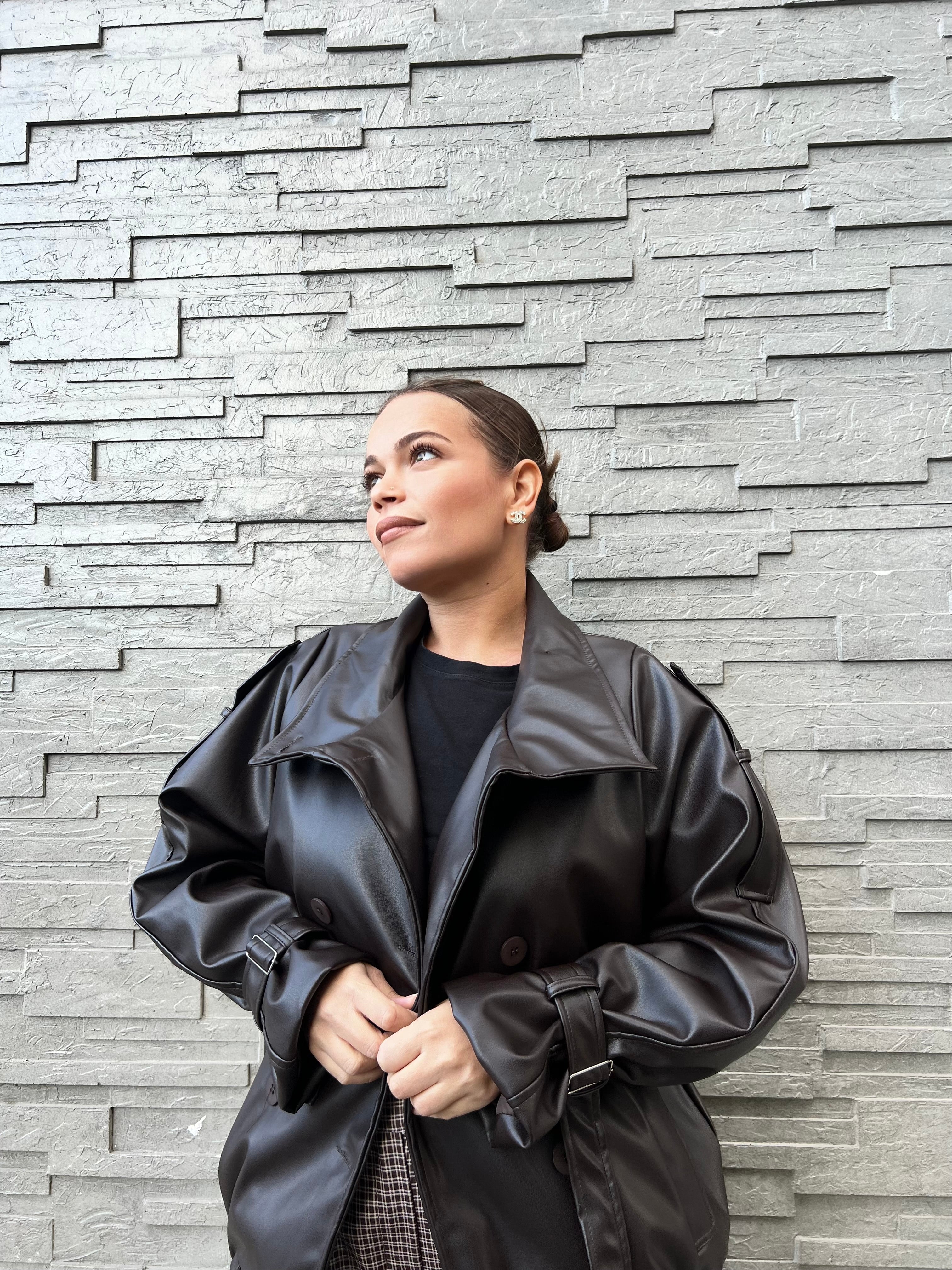 Veste en cuir oversize