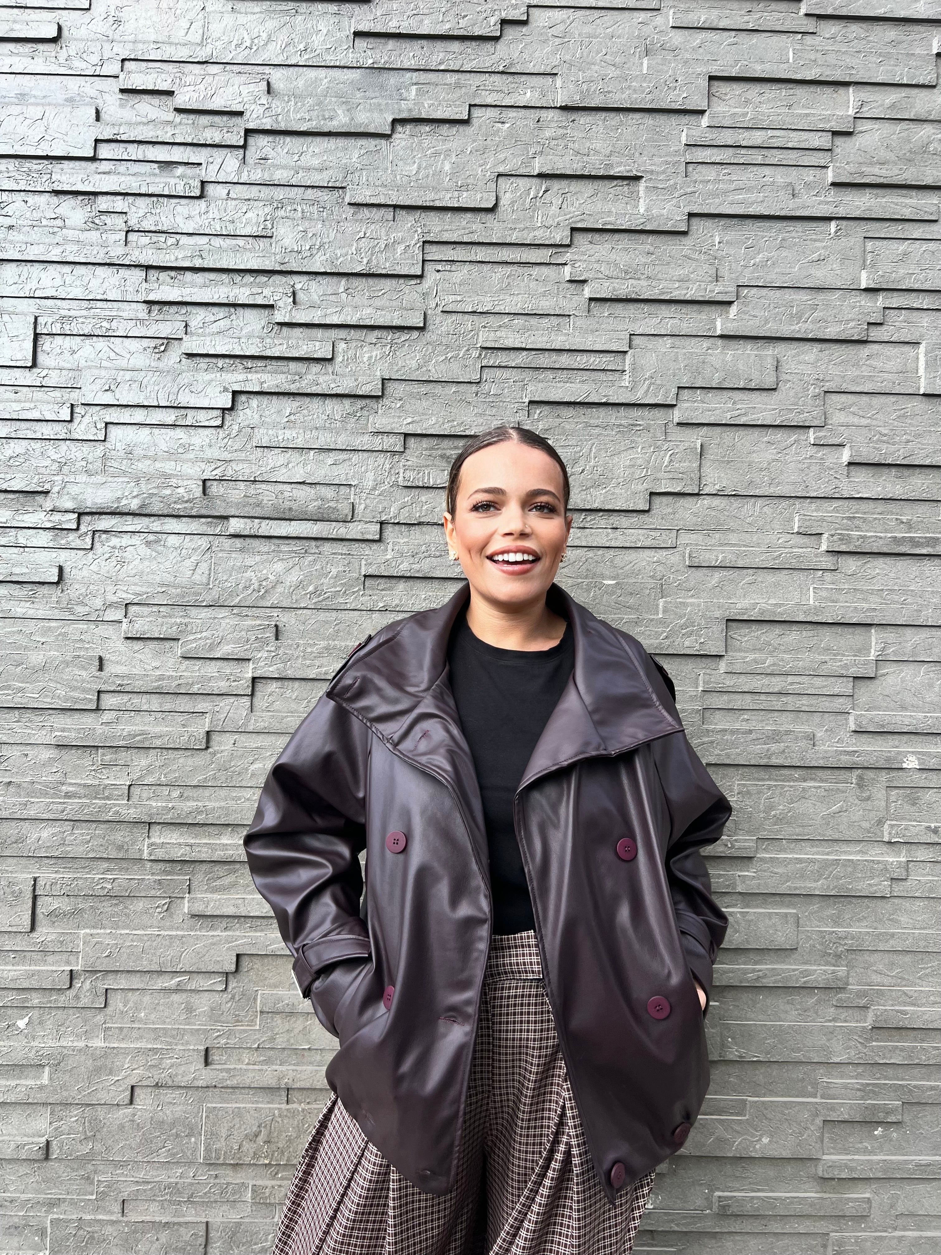 Veste en cuir oversize