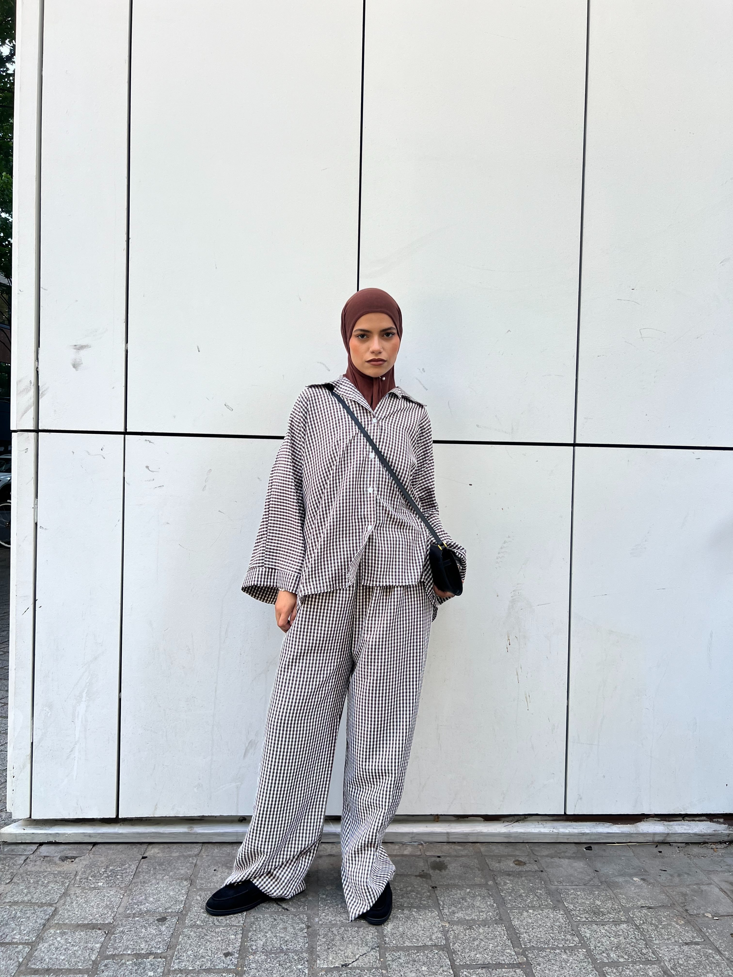 Ensemble Vichy Oversize - Chemise & Pantalon Palazzo