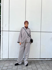 Ensemble Vichy Oversize - Chemise & Pantalon Palazzo