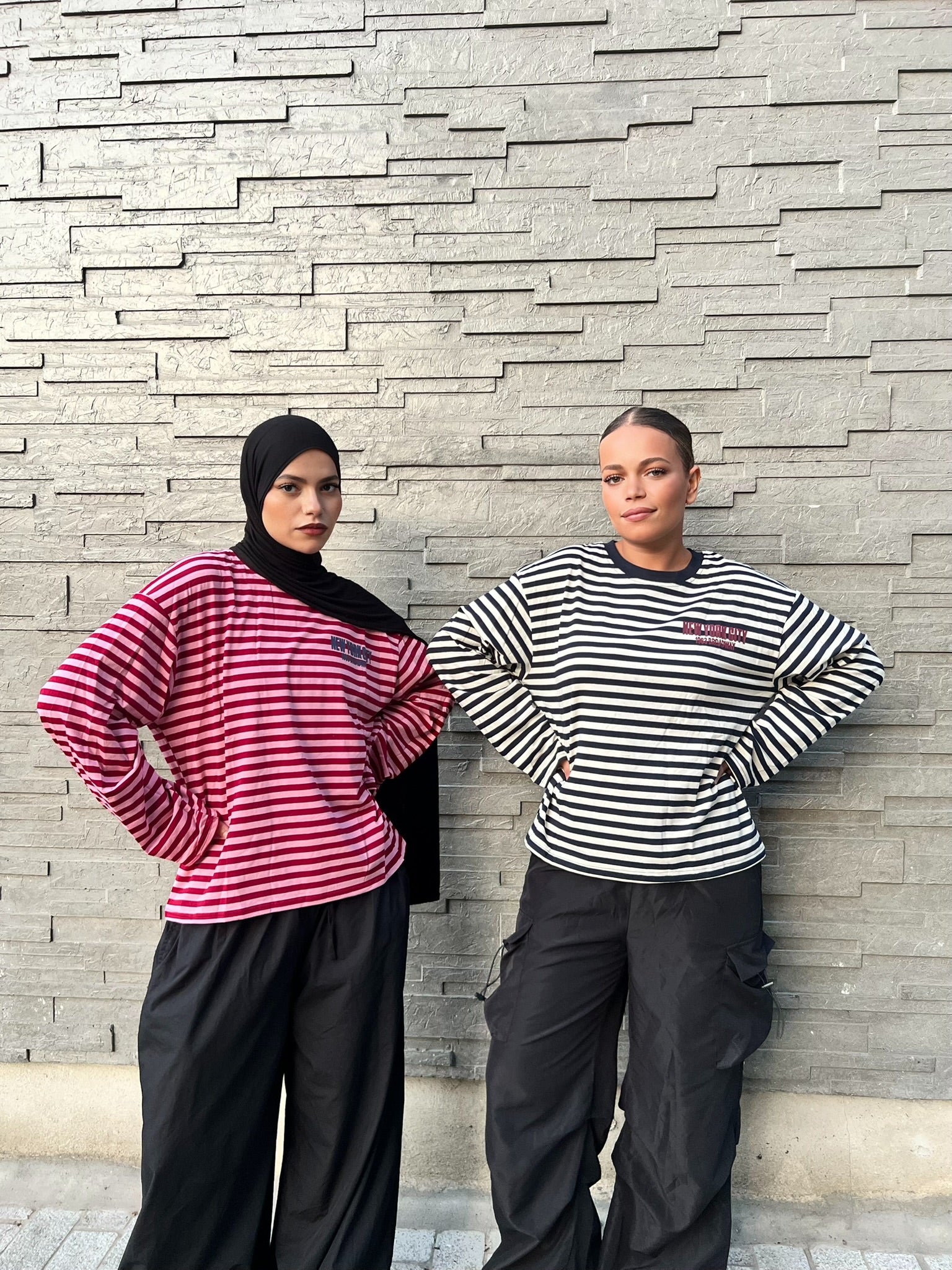 Haut Rayé Oversize Bordeaux – Manches Longues- Coupe Streetwear