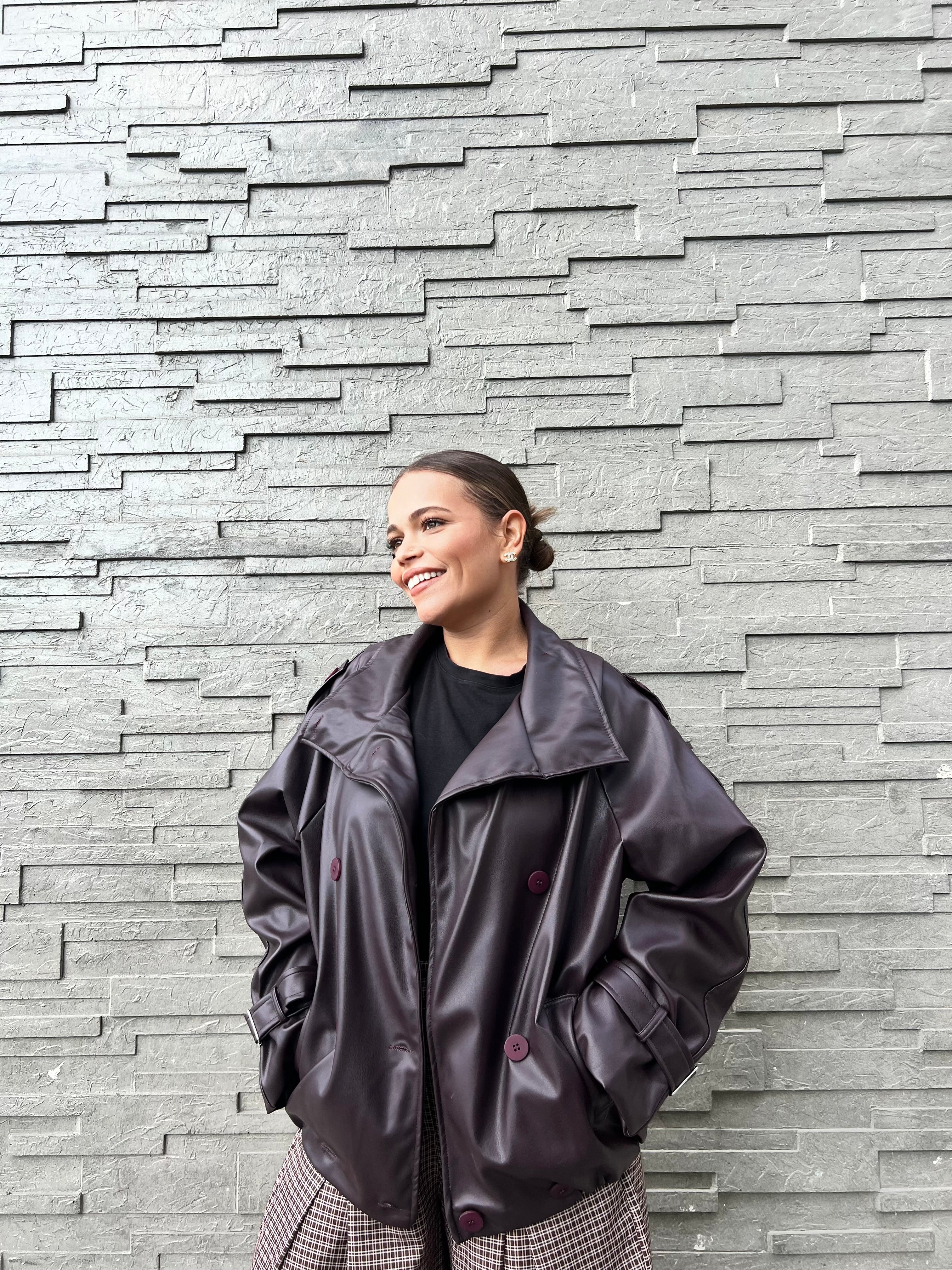 Veste en cuir oversize