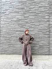 Pantalon large à carreaux
