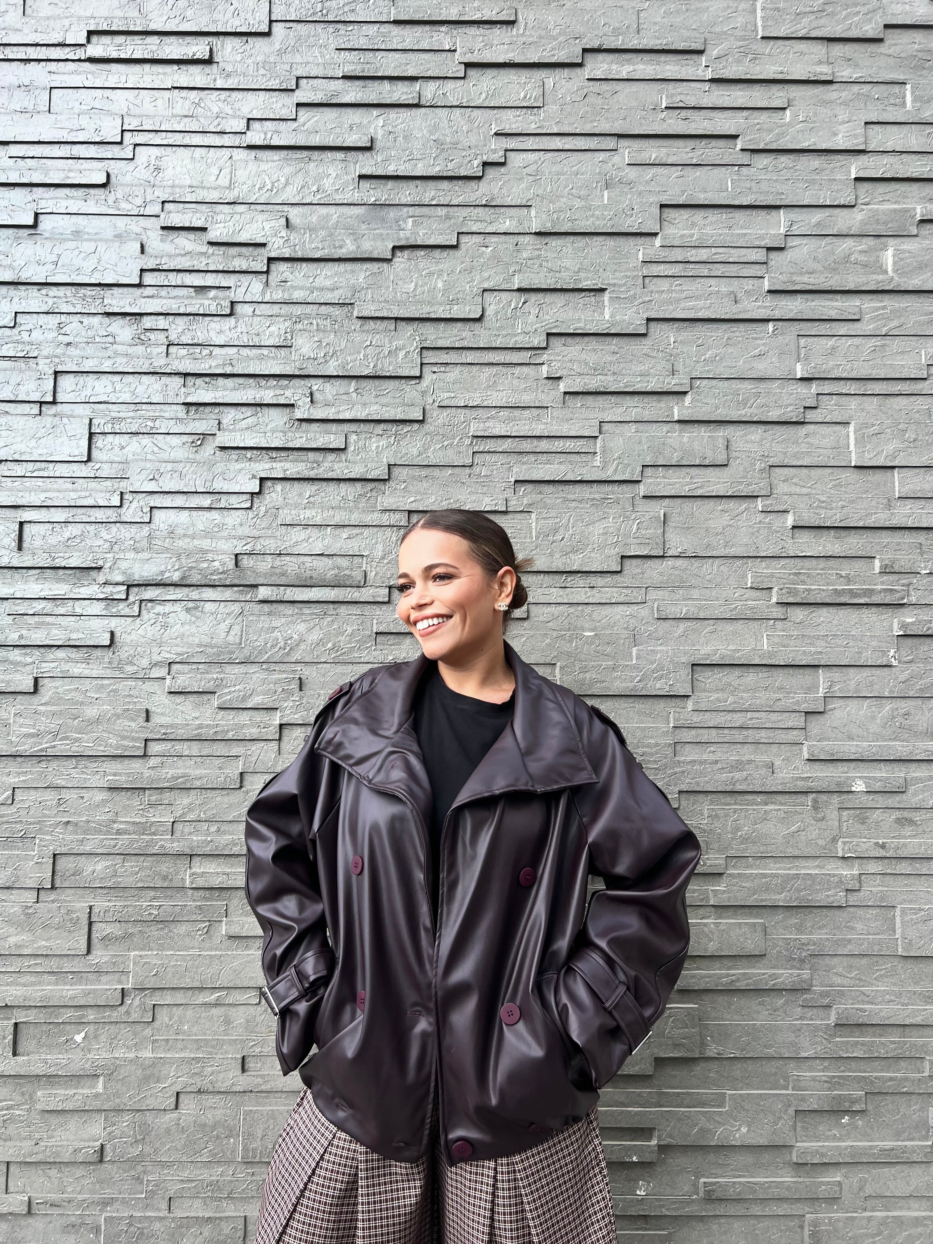 Veste en cuir oversize