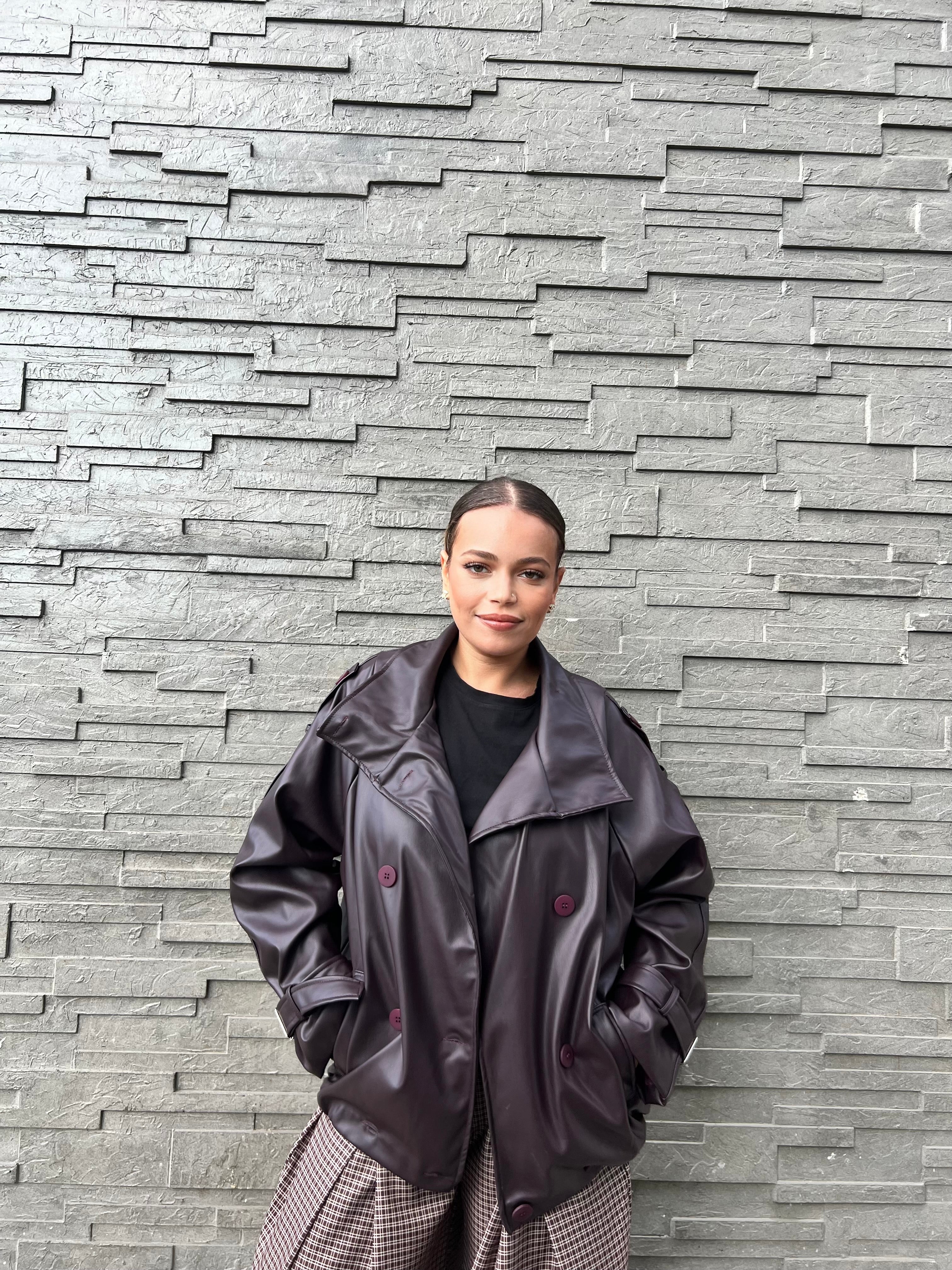 Veste en cuir oversize