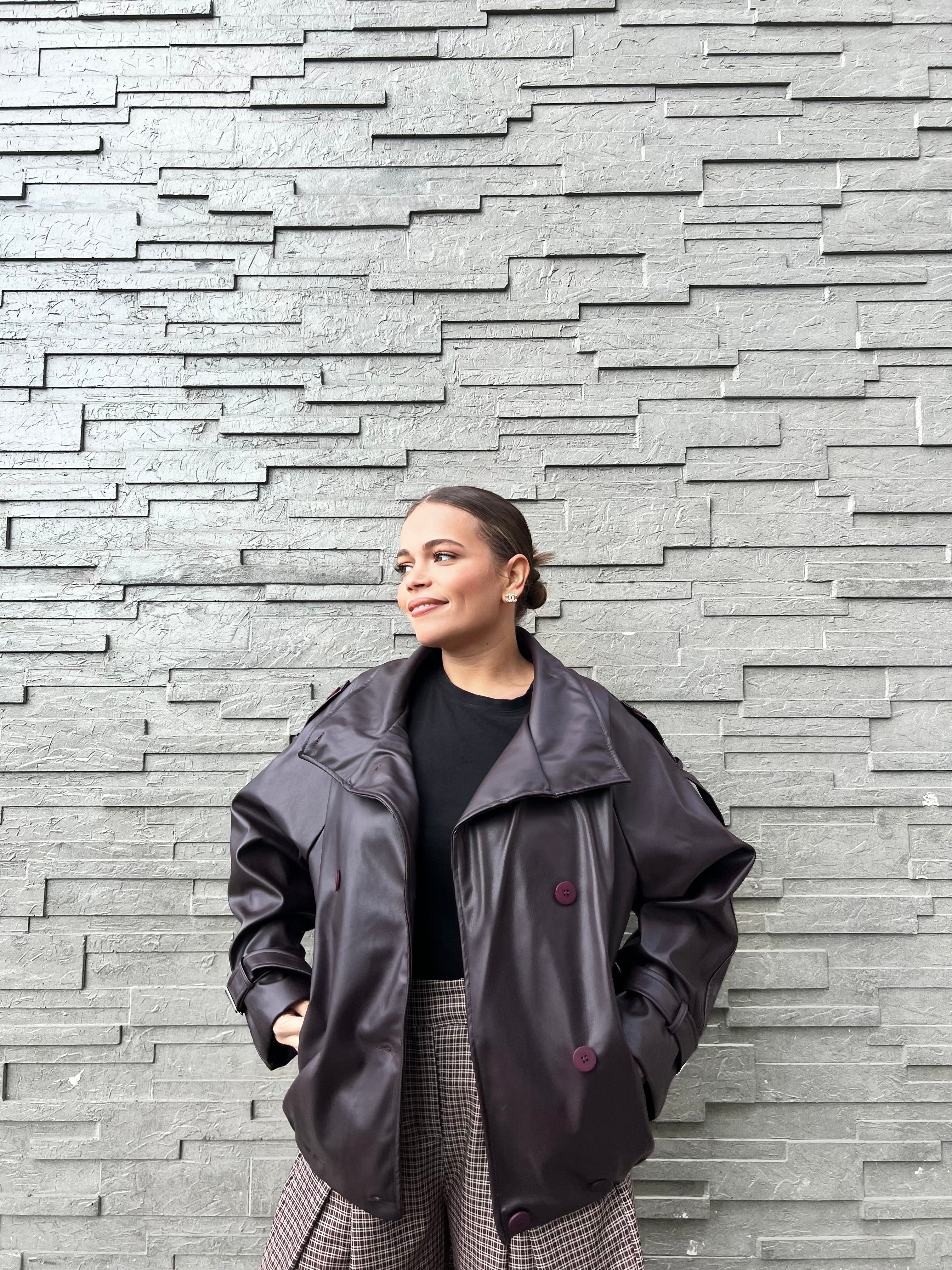 Veste en cuir oversize
