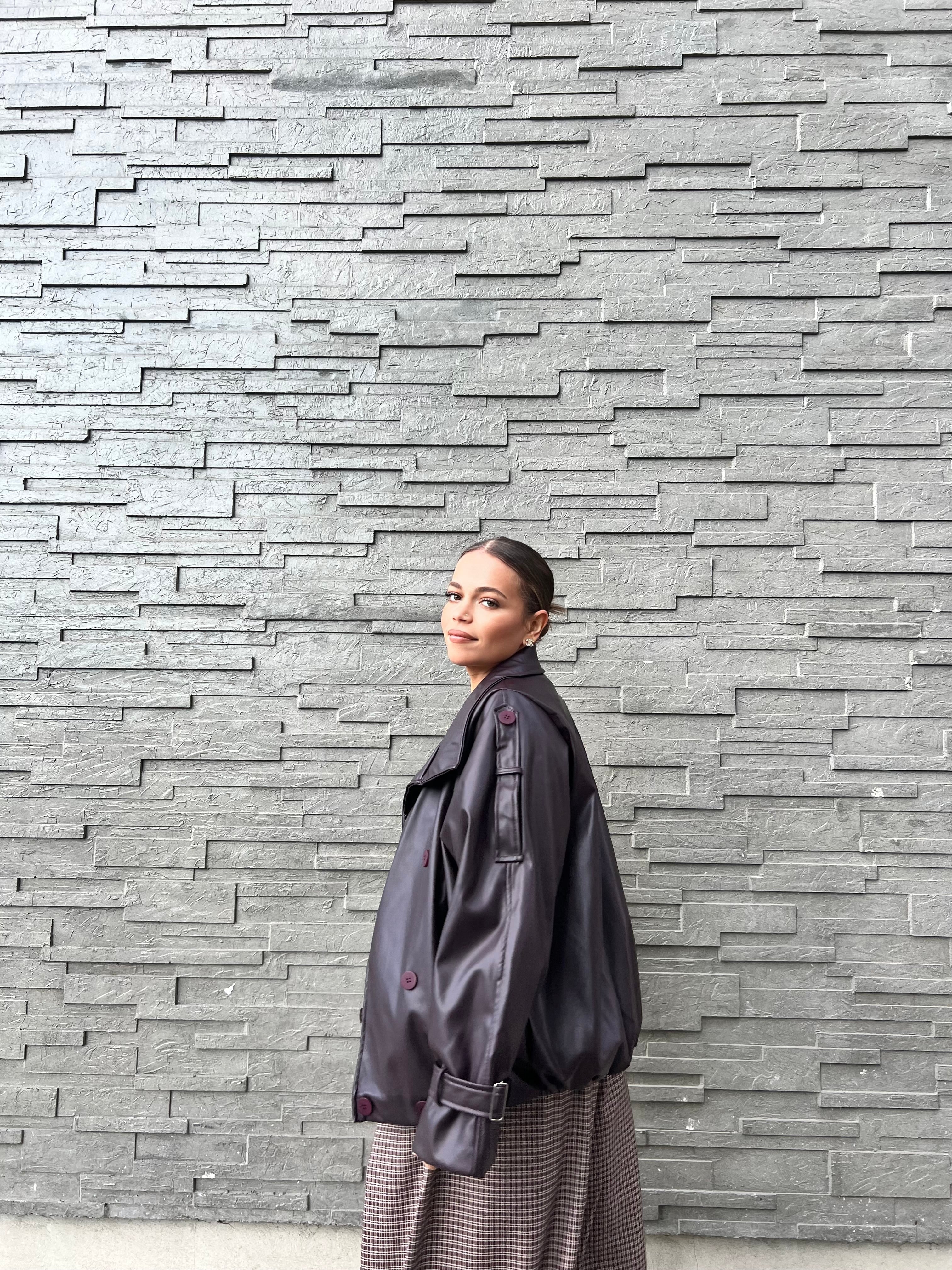 Veste en cuir oversize