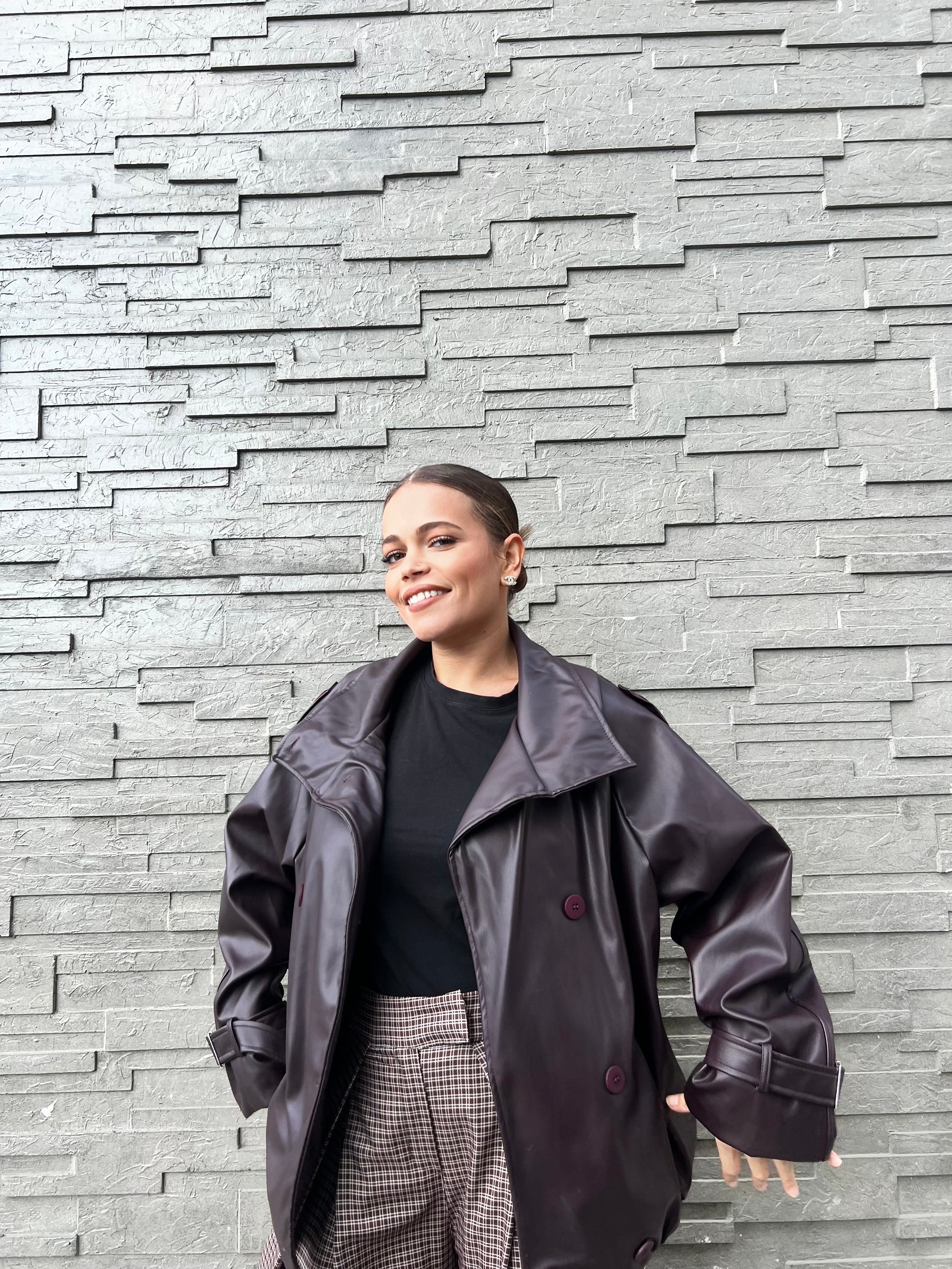 Veste en cuir oversize