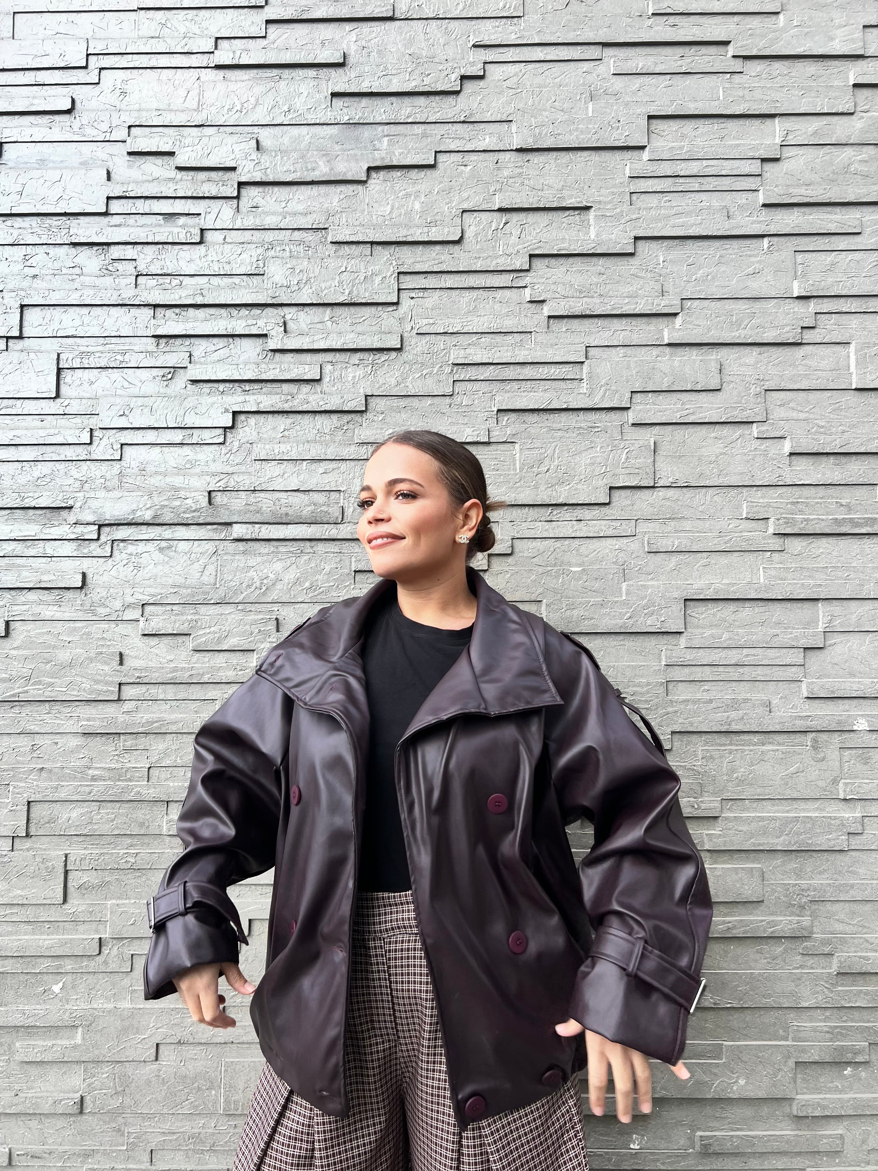 Veste en cuir oversize