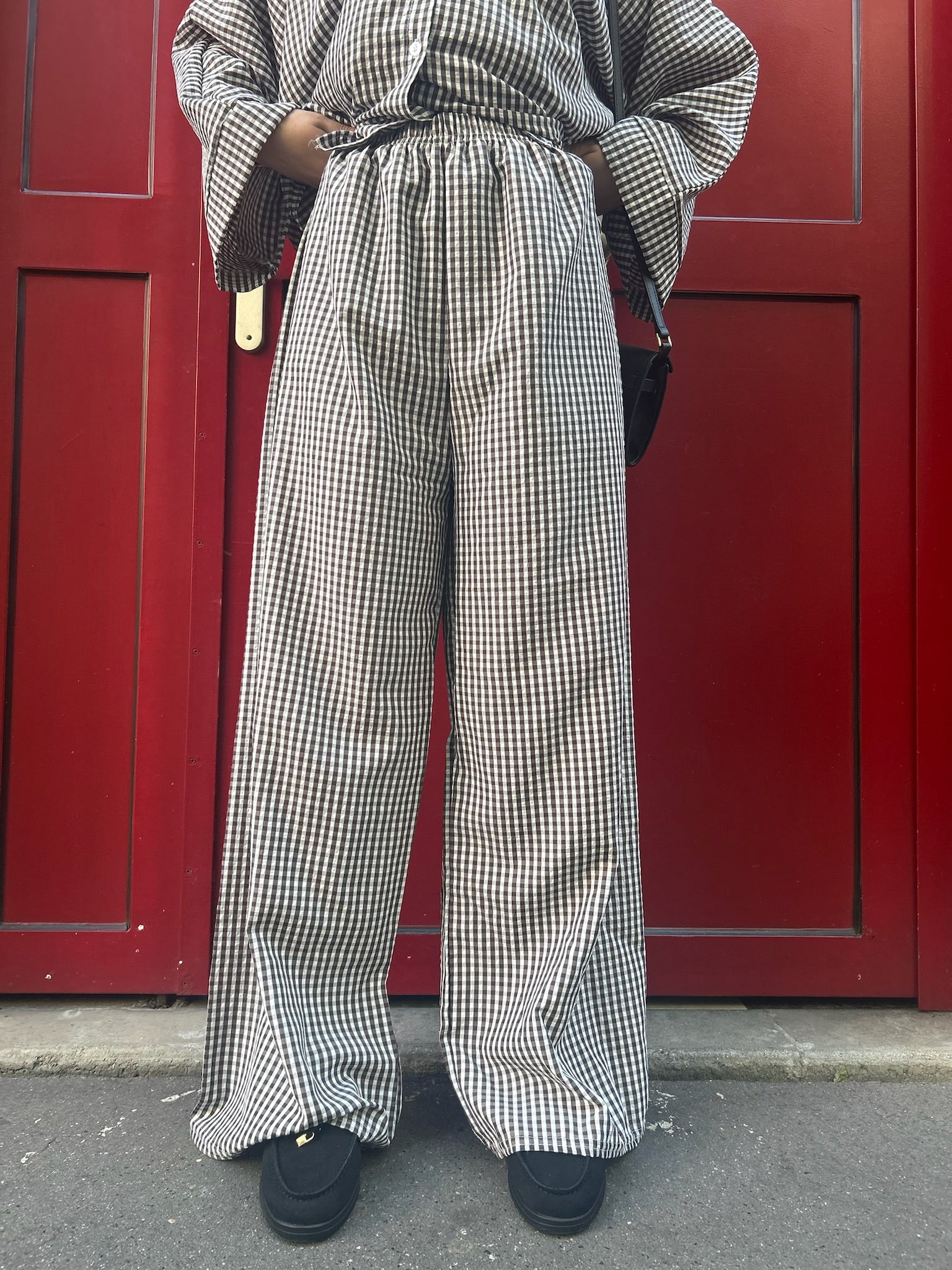 Ensemble Vichy Oversize - Chemise & Pantalon Palazzo