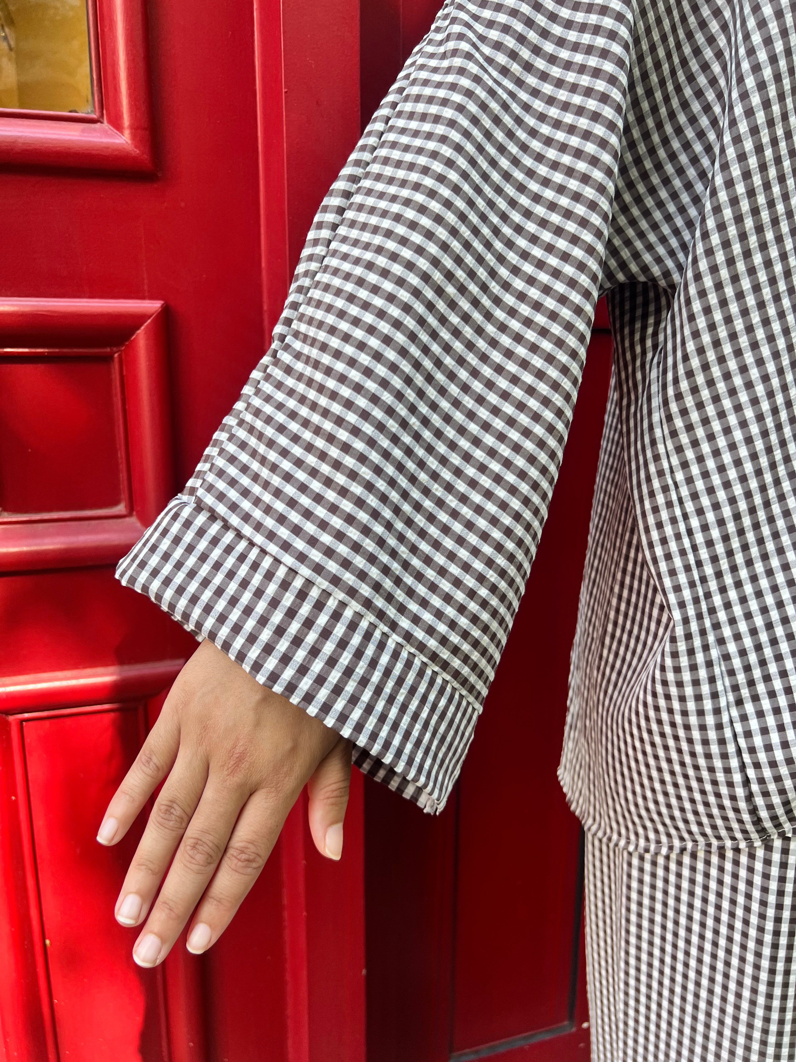Ensemble Vichy Oversize - Chemise & Pantalon Palazzo