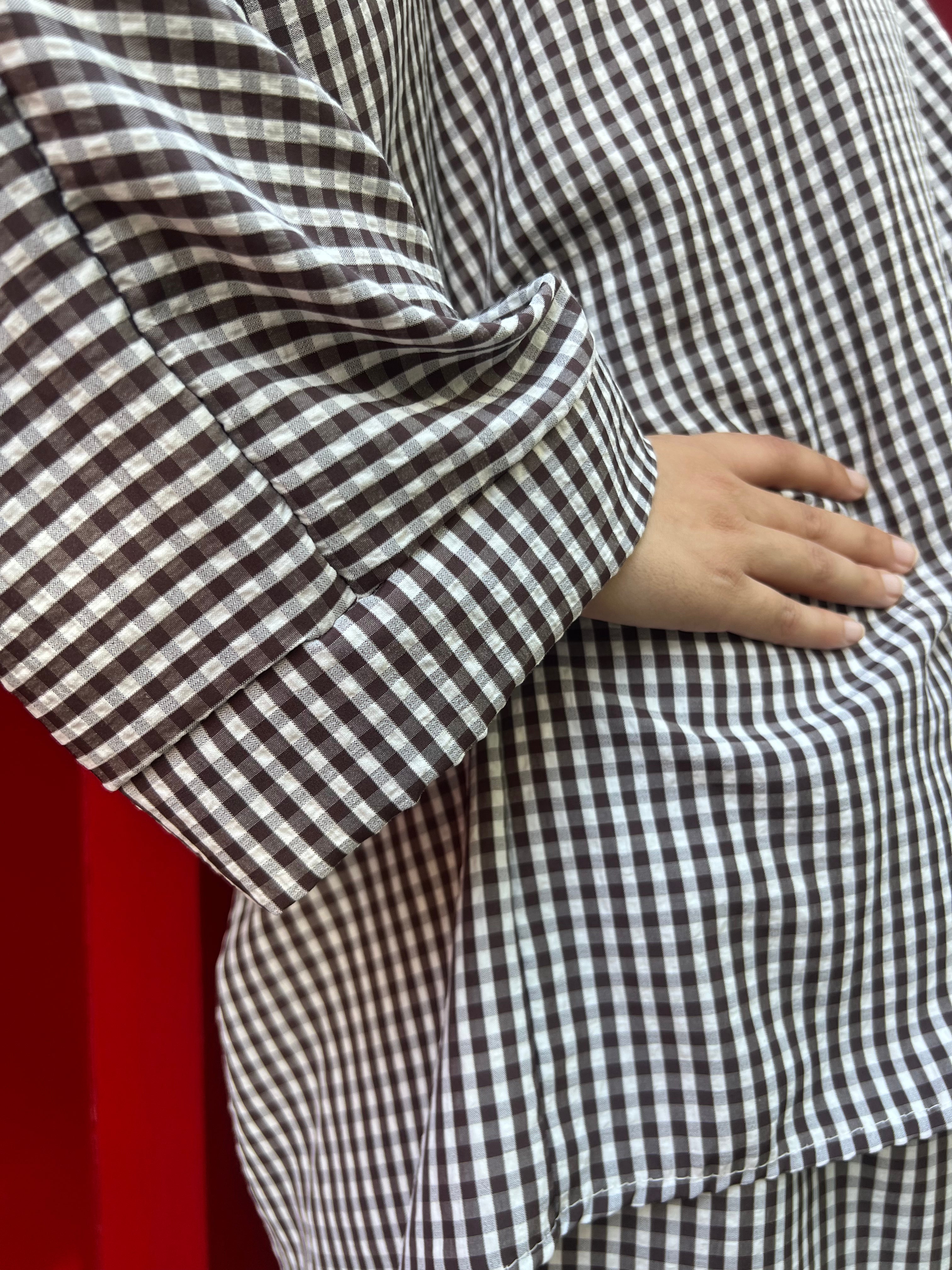 Ensemble Vichy Oversize - Chemise & Pantalon Palazzo